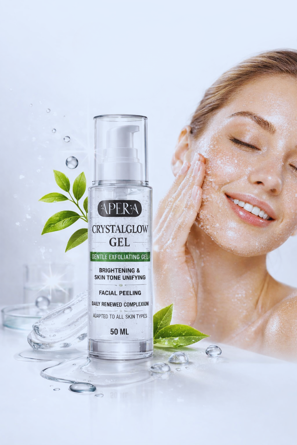 Apera Crystalglow Exfoliating Gel – Gentle Peeling Gel for Smooth & Radiant Skin