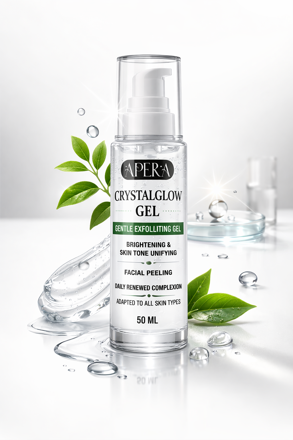 Apera Crystalglow Exfoliating Gel – Gentle Peeling Gel for Smooth & Radiant Skin